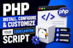 install PHP script, setup codecanyon, and customize laravel script
