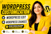 change, edit and customize wordpress website within 24 hours