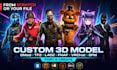 create custom sfm, fnaf, tf2, gmod playermodel, mmd, vrchat avatar model