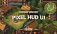 create custom pixel art ui, game hud, icons, frame, bars, and gui assets