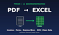 extract data from pdfs and documents into clean excel using python and ai