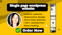create and design single page wordpress website, landing page, elementor clone