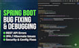 debug and fix java spring boot api and backend bugs