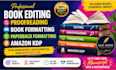 book editing book formatting book proofreading paperback formatting amazon KDP