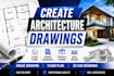 create architecture drawings, house drawing