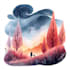 illustrate a watercolor landscape illustration