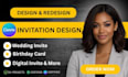 canva invitation wedding birthday editable template