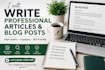 write professional articles and resumes