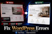 fix wordpress bugs, elementor issues and website errors