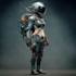 draw sci fi , cyberpunk , mocha, fantasy character design