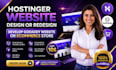 hostinger website design or redesign, develop godaddy website or ecommerce store