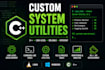 create cpp system tools and utilities for linux and windows