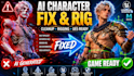 clean up and rig ai generated 3d characters for games and animation