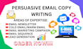 write persuasive emails that sells mail copy sequence that converts email design