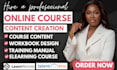 create course content, curriculum, training course, training manual, workbook