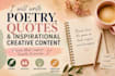 write poetry quotes and inspirational creative content