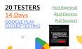 20 tester google play app closed testing for prerelease