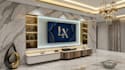 design custom cabinet kitchen design TV media wall, feature wall 3d rendering