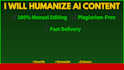 humanize ai content, rewrite, proofread, paraphrase, humanize chatgpt content