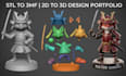 convert 2d sketches to 3d printable stl files