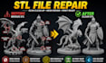 repair broken stl file modify custom 3d model edit stl 3d scan cleanup 3d print