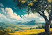 draw a natural landscape and background illustration