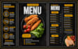 design printable restaurant menu, trifold food menu, cafe menu and price list