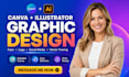 do canva illustrator graphic design, flyer, logo and vector tracing