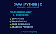 help with java, python and c programming problems