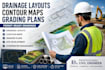 drainage layouts, contour maps, grading plans for permit approval