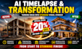 create ai construction timelapse video and historical transformation video