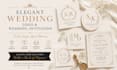 design an elegant wedding logo and wedding invitation