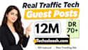 do technology guest post on high traffic website, tech guest posting service
