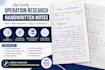 solve operations research problems and provide handwritten