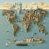 amazing funny flat look map for your wish