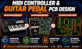 design midi controller digital piano and guitar effects pedal pcb