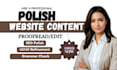 proofread and edit your polish website content final manuscript grammar check