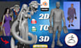 convert 2d image or drawing into 3d model stl for toys, products and 3d printing