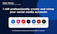 create and setup your social media accounts professionally