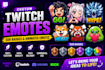 design custom twitch emotes, sub badges and animated emotes