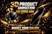 create ai product video add and 3d product animated video