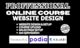 build custom thinkific kajabi podia website upload teachable online course VA