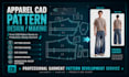 create cad sewing pattern, pattern grading and marker making for clothing brands