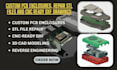 design custom pcb enclosures, repair stl files and cnc ready dxf drawings