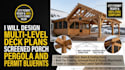 design deck plans screened porch pergola and permit blueprints