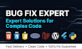 debug and fix errors in laravel, codeigniter, react, PHP, wordpress and flutter