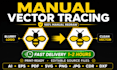 do manual vector tracing, convert logo to vector, vectorize image