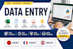 do fast and accurate data entry in arabic french and english