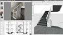 create 2d stair drawing design, 3d stairs render design