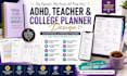 create adhd college planner, lesson note planner, teacher lesson planner design